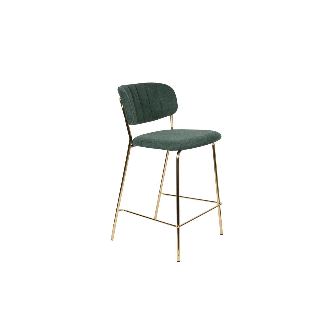 White Label Living Barkruk Jolien Goud Donkergroen - KwaliteitWonen.nl