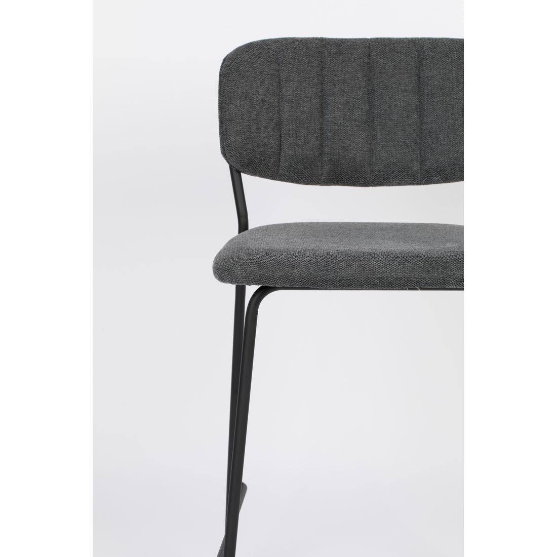 White Label Living Barkruk Jolien Zwart / Donkergrijs - KwaliteitWonen.nl