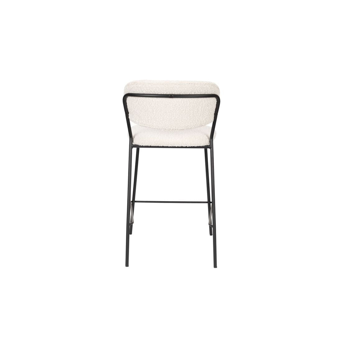 White Label Living Barkruk Jolien Zwart / Wit Boucle - KwaliteitWonen.nl