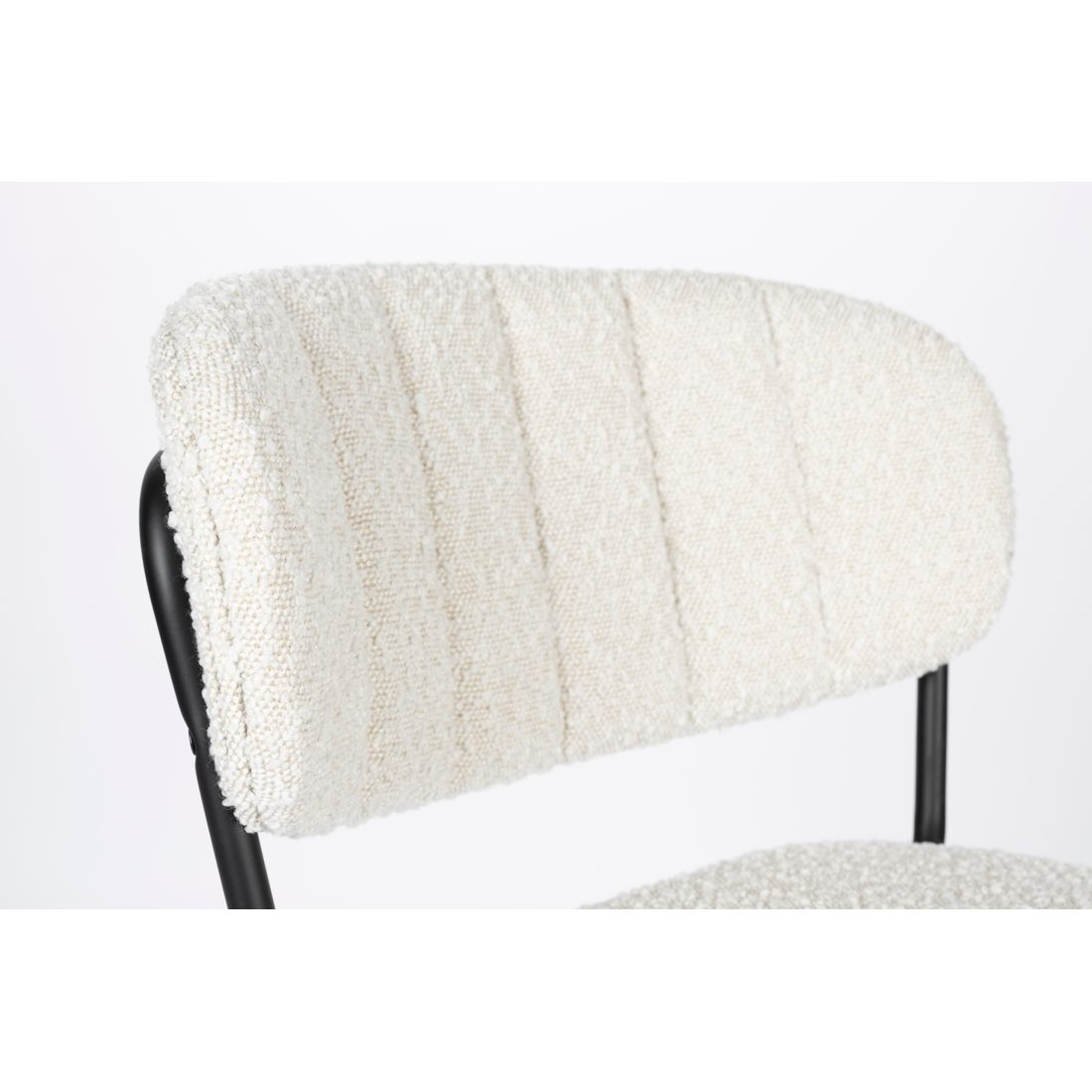 White Label Living Barkruk Jolien Zwart / Wit Boucle - KwaliteitWonen.nl