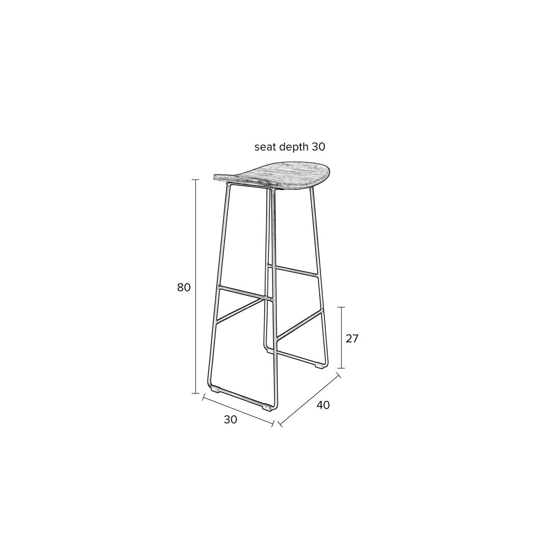 White Label Living Barkruk Tangle Naturel - KwaliteitWonen.nl