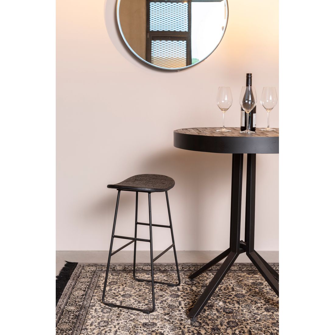 White Label Living Barkruk Tangle Zwart - KwaliteitWonen.nl