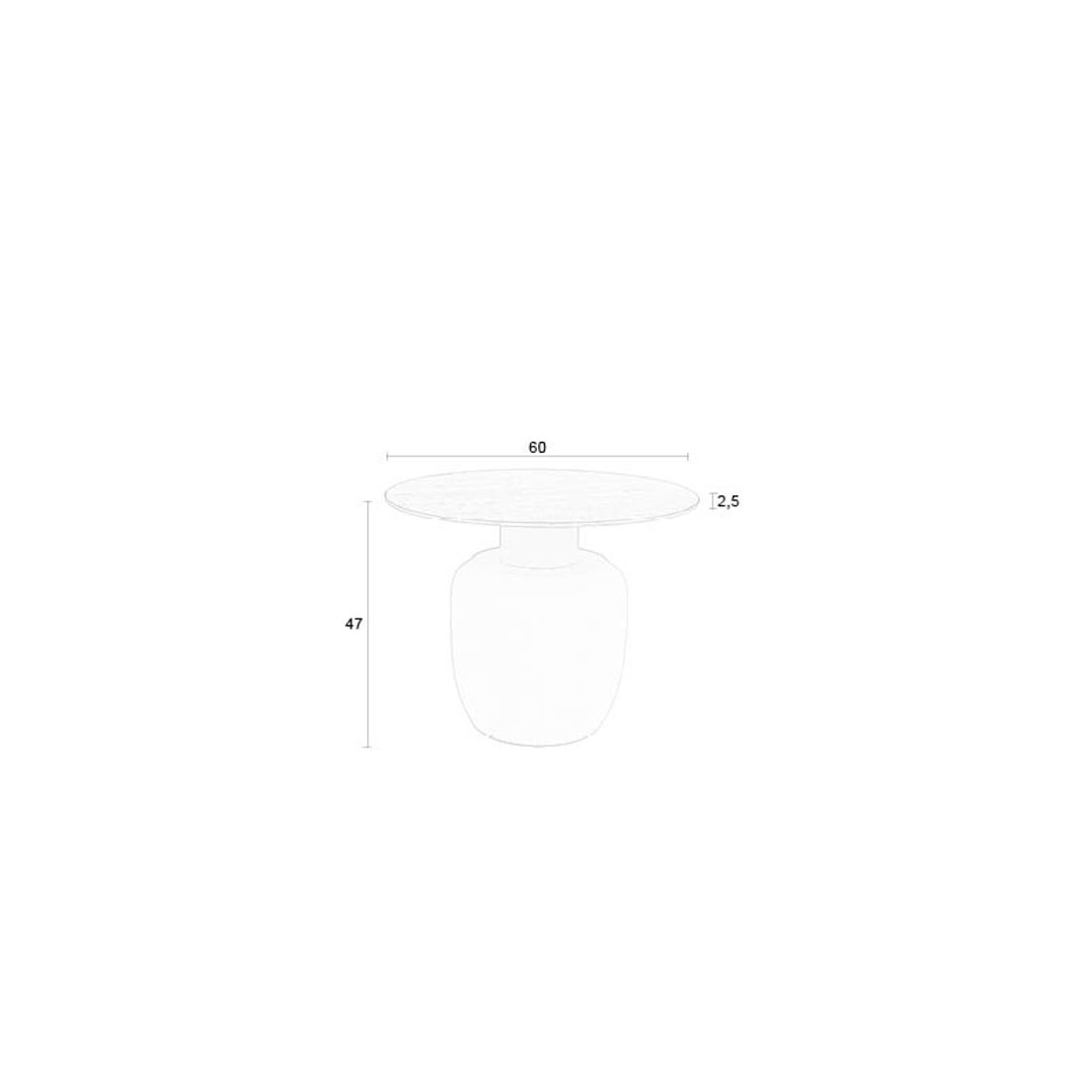 White Label Living Bijzettafel Karula Hoog - KwaliteitWonen.nl