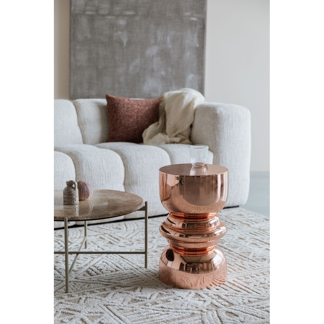 White Label Living Bijzettafel Kinga Copper - KwaliteitWonen.nl