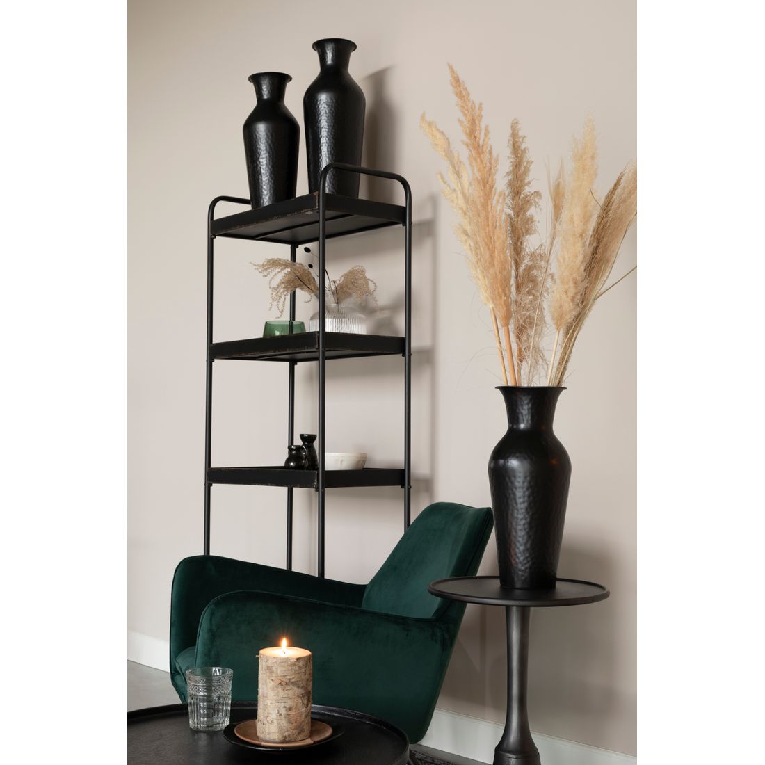 White Label Living Bijzettafel Noah Antiek Zwart - KwaliteitWonen.nl