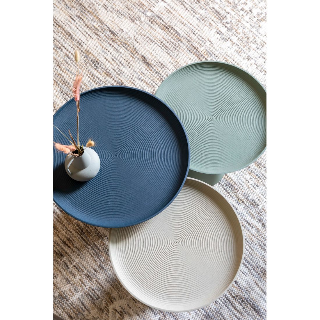 White Label Living Bijzettafel Ringar Wit Beige M - KwaliteitWonen.nl