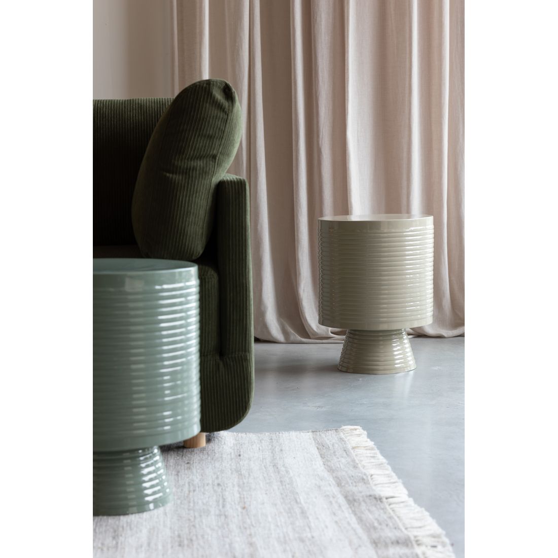 White Label Living Bijzettafel Sven Wit Beige L - KwaliteitWonen.nl