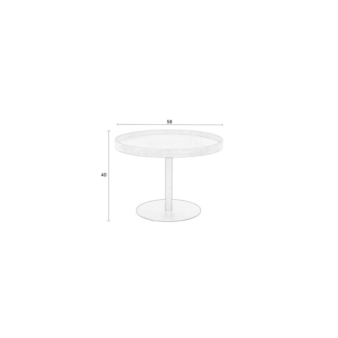 White Label Living Bijzettafel Yuri Zwart M - KwaliteitWonen.nl