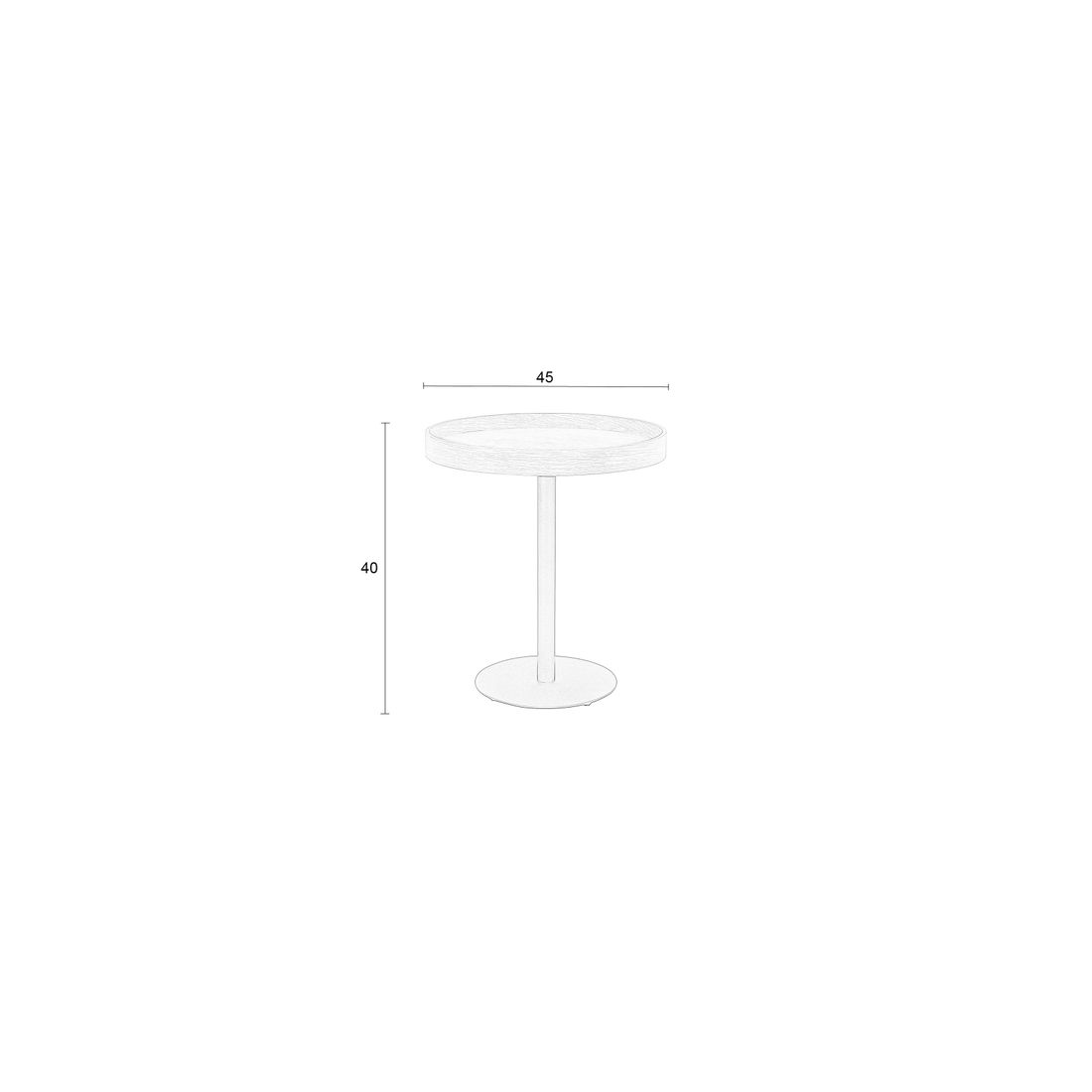 White Label Living Bijzettafel Yuri Zwart S - KwaliteitWonen.nl