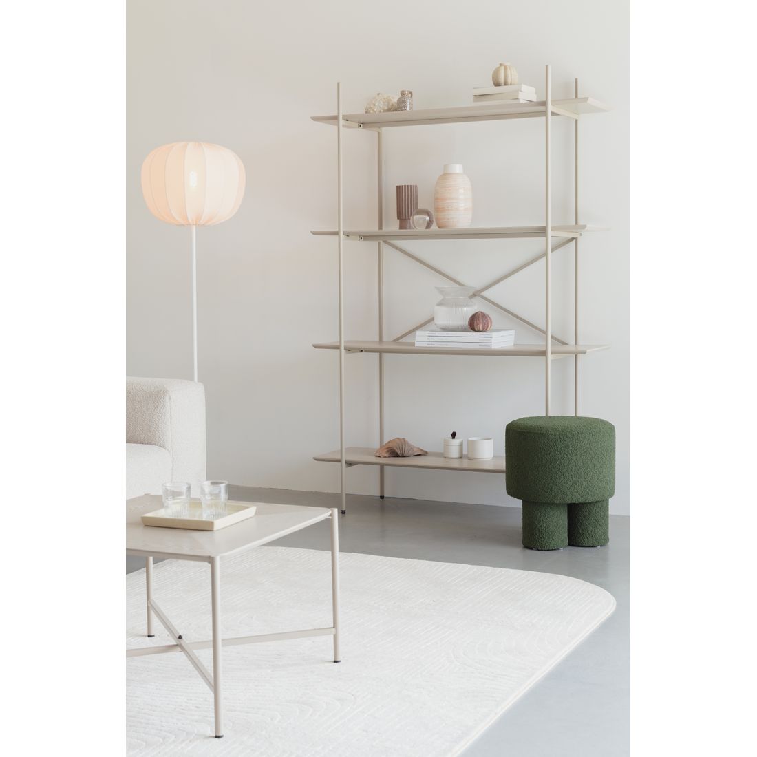 White Label Living Boekenkast Marcio Beige - KwaliteitWonen.nl
