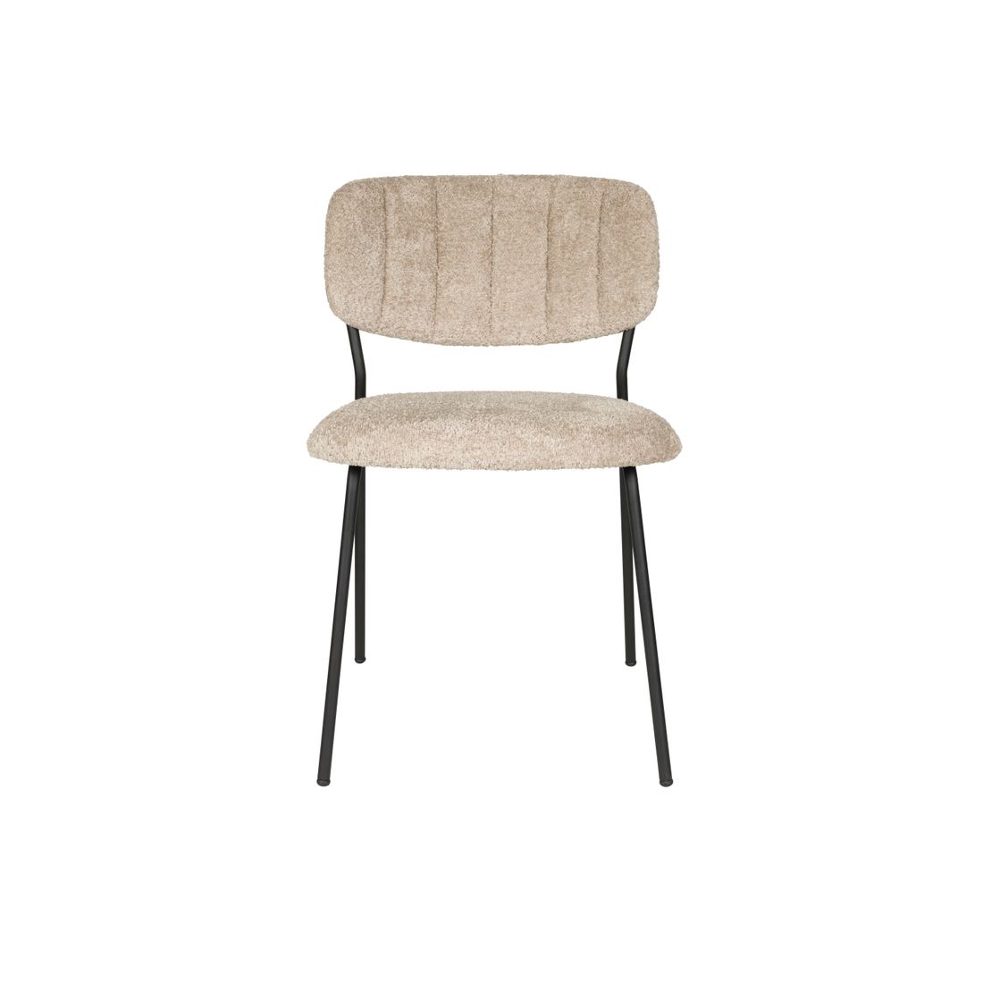 White Label Living Chair Jolien Black/Beige Bouclé - KwaliteitWonen.nl