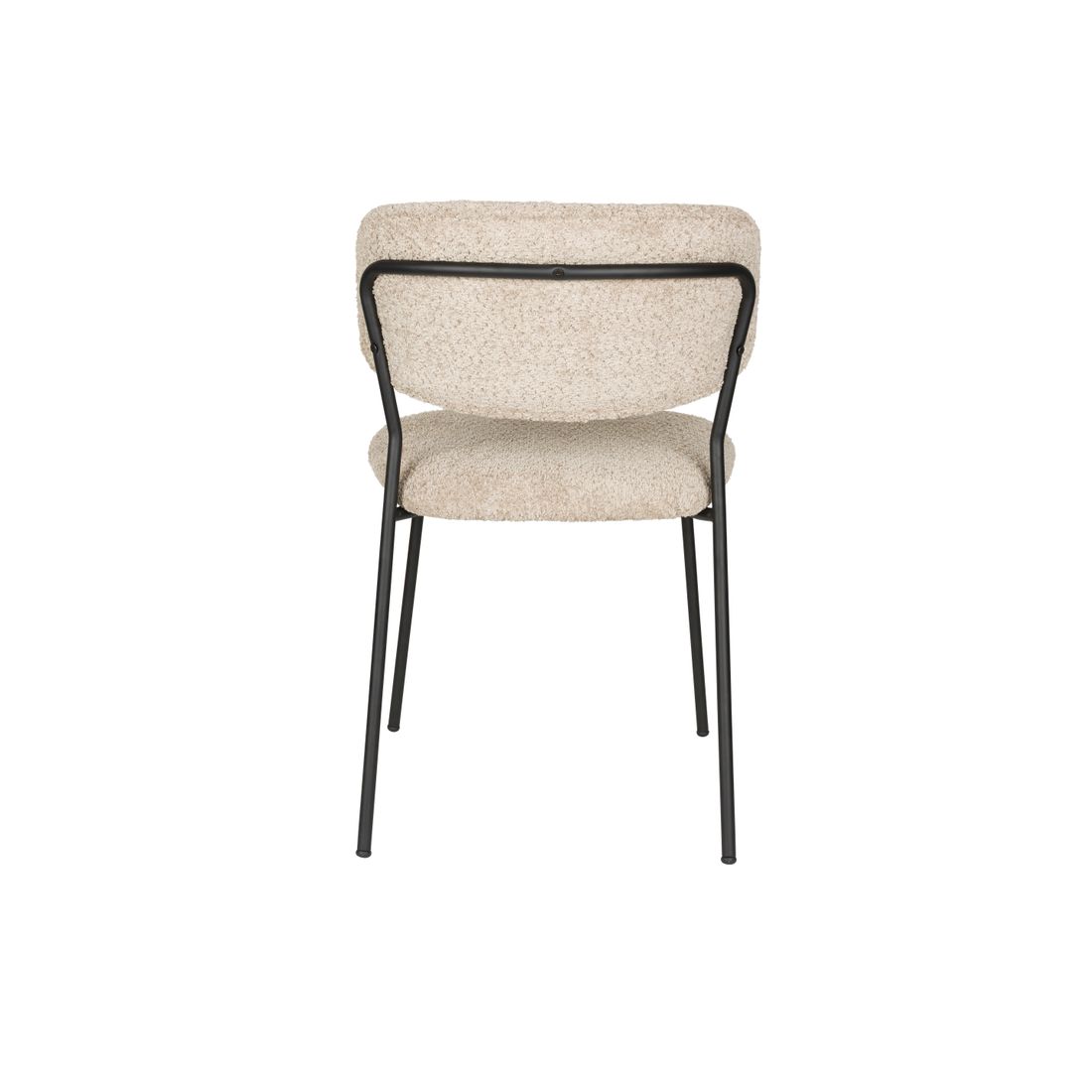 White Label Living Chair Jolien Black/Beige Bouclé - KwaliteitWonen.nl
