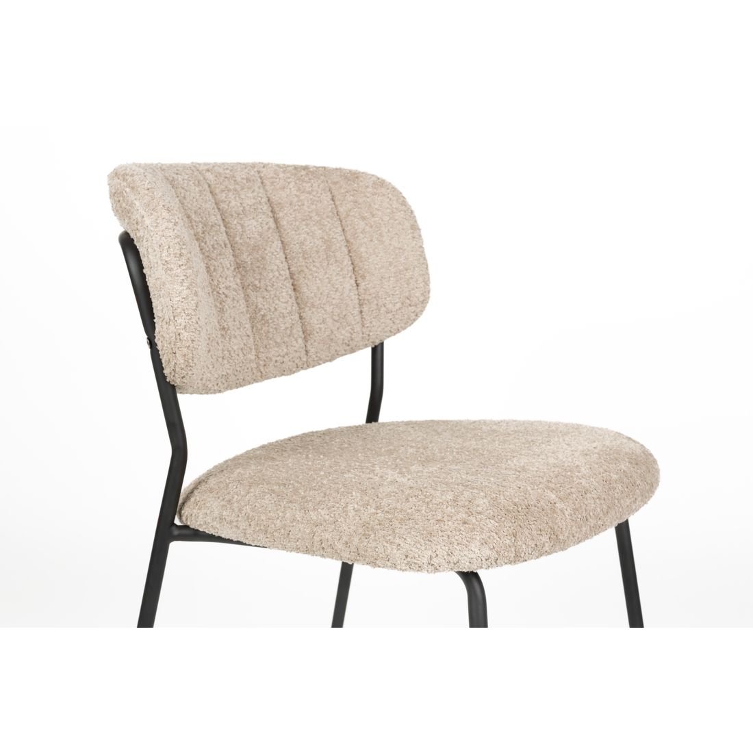 White Label Living Chair Jolien Black/Beige Bouclé - KwaliteitWonen.nl