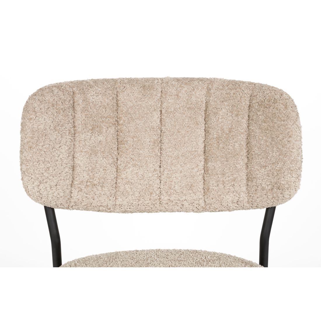 White Label Living Chair Jolien Black/Beige Bouclé - KwaliteitWonen.nl