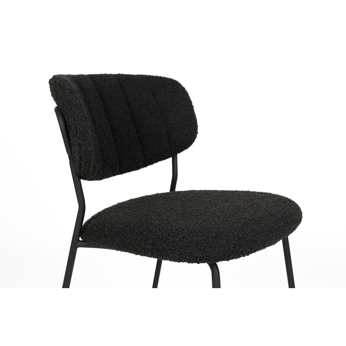 White Label Living Chair Jolien Black/Black Bouclé - KwaliteitWonen.nl