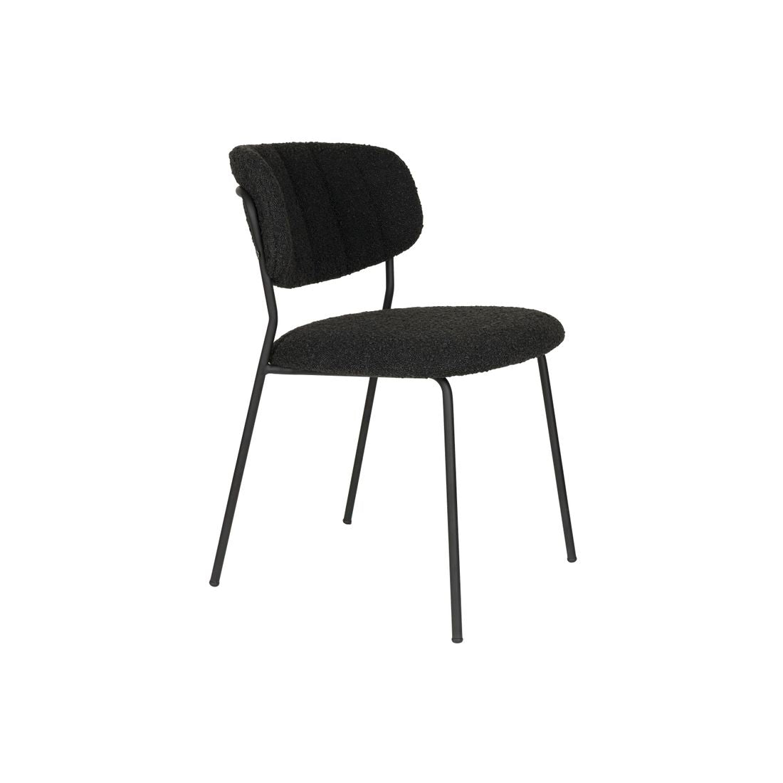 White Label Living Chair Jolien Black/Black Bouclé - KwaliteitWonen.nl