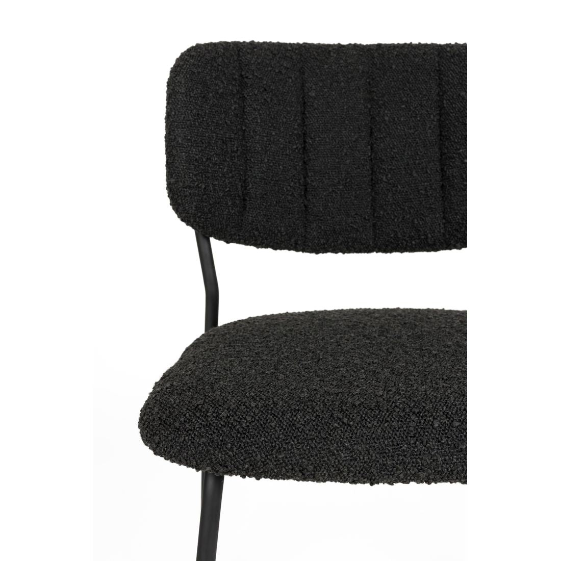 White Label Living Chair Jolien Black/Black Bouclé - KwaliteitWonen.nl