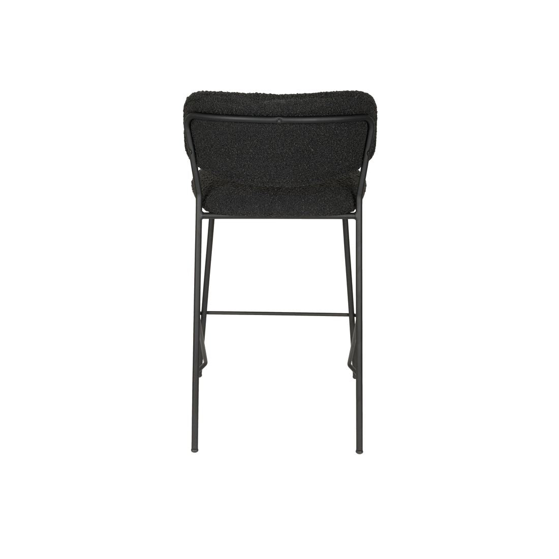 White Label Living Counter Stool Jolien Black/Black Bouclé - KwaliteitWonen.nl