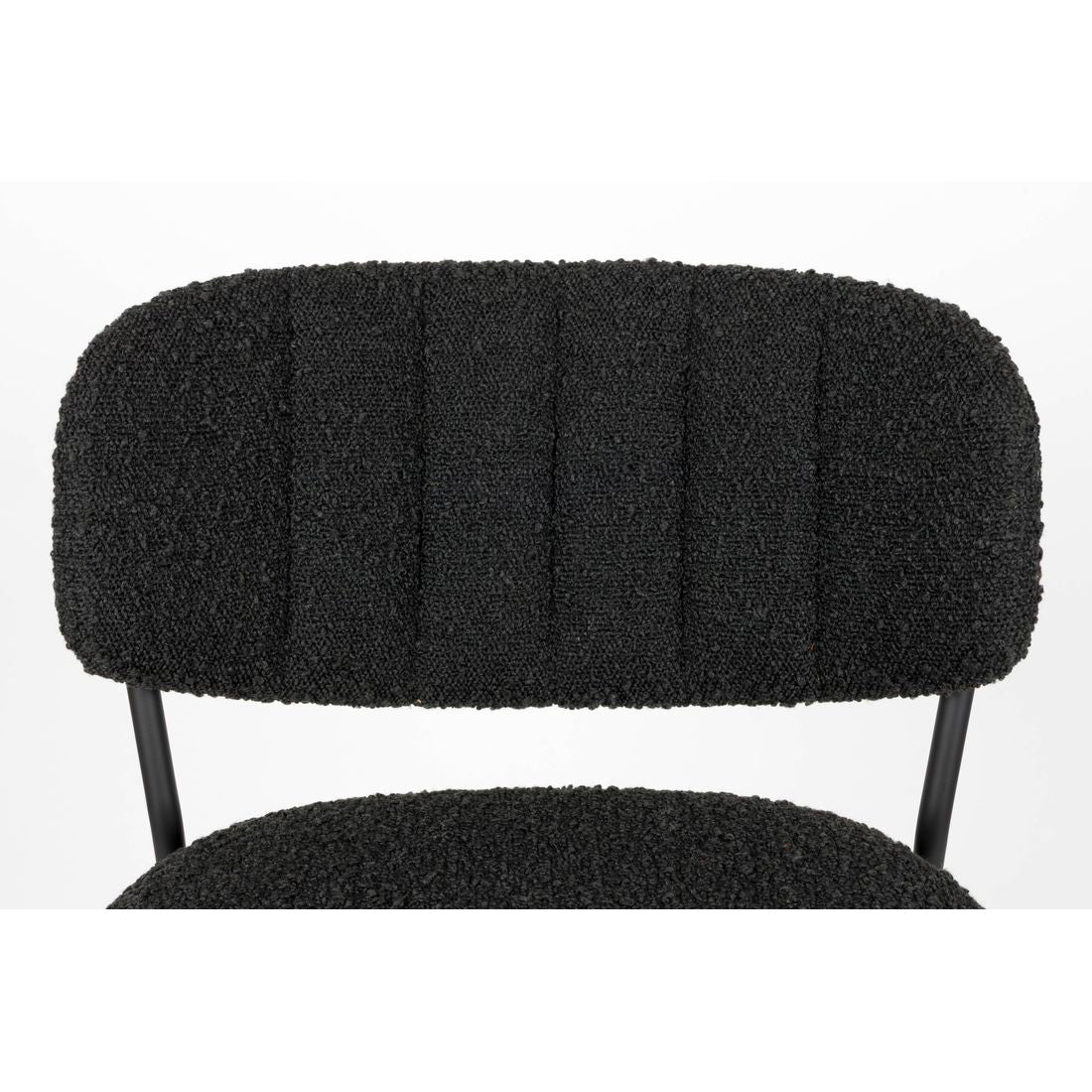 White Label Living Counter Stool Jolien Black/Black Bouclé - KwaliteitWonen.nl