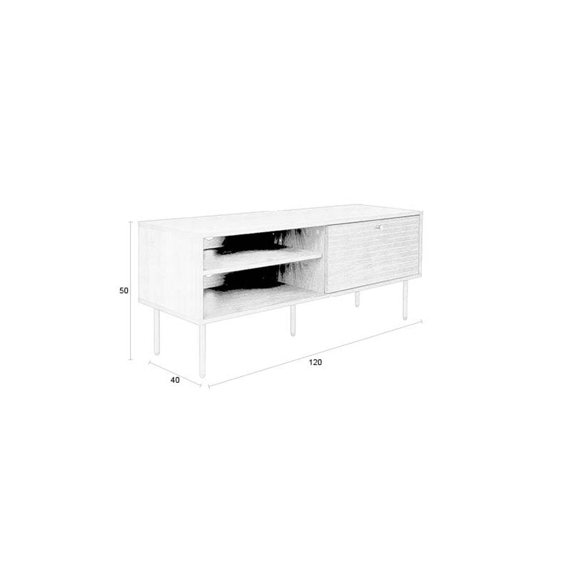 White Label Living Dressoir Stripes Laag - KwaliteitWonen.nl