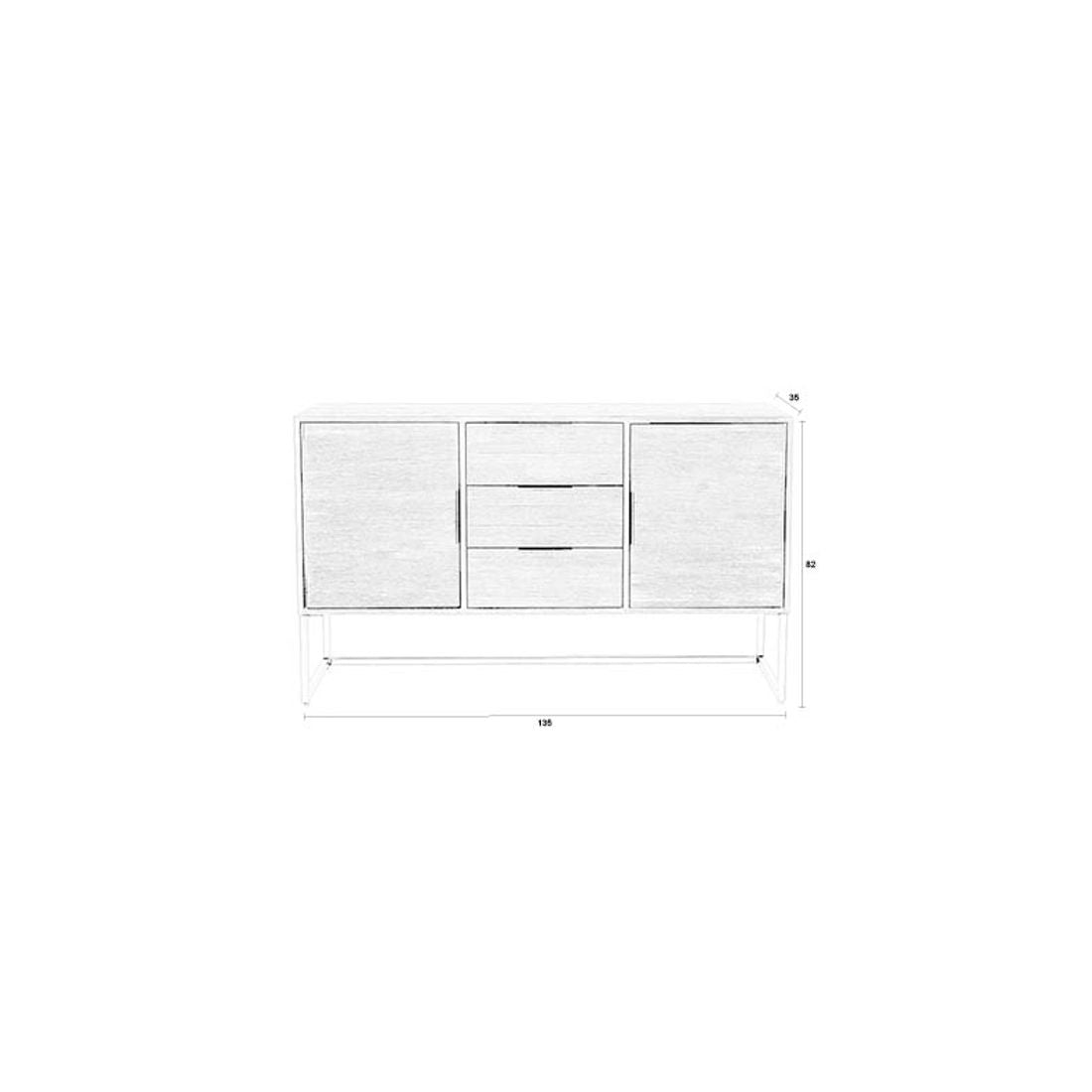 White Label Living Dressoir Webster Hoog - KwaliteitWonen.nl