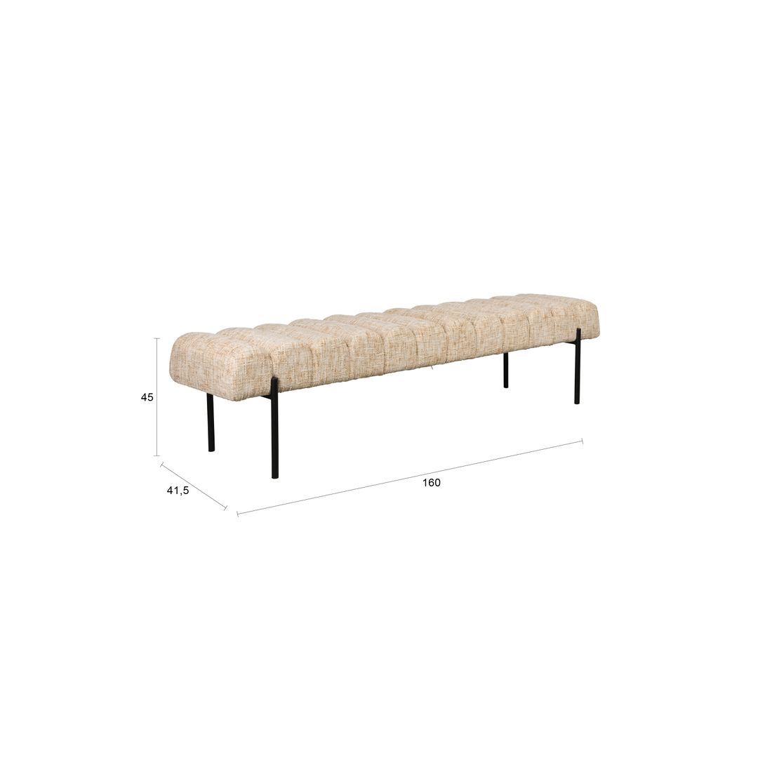 White Label Living Eetkamerbank Jethro 160cm - KwaliteitWonen.nl