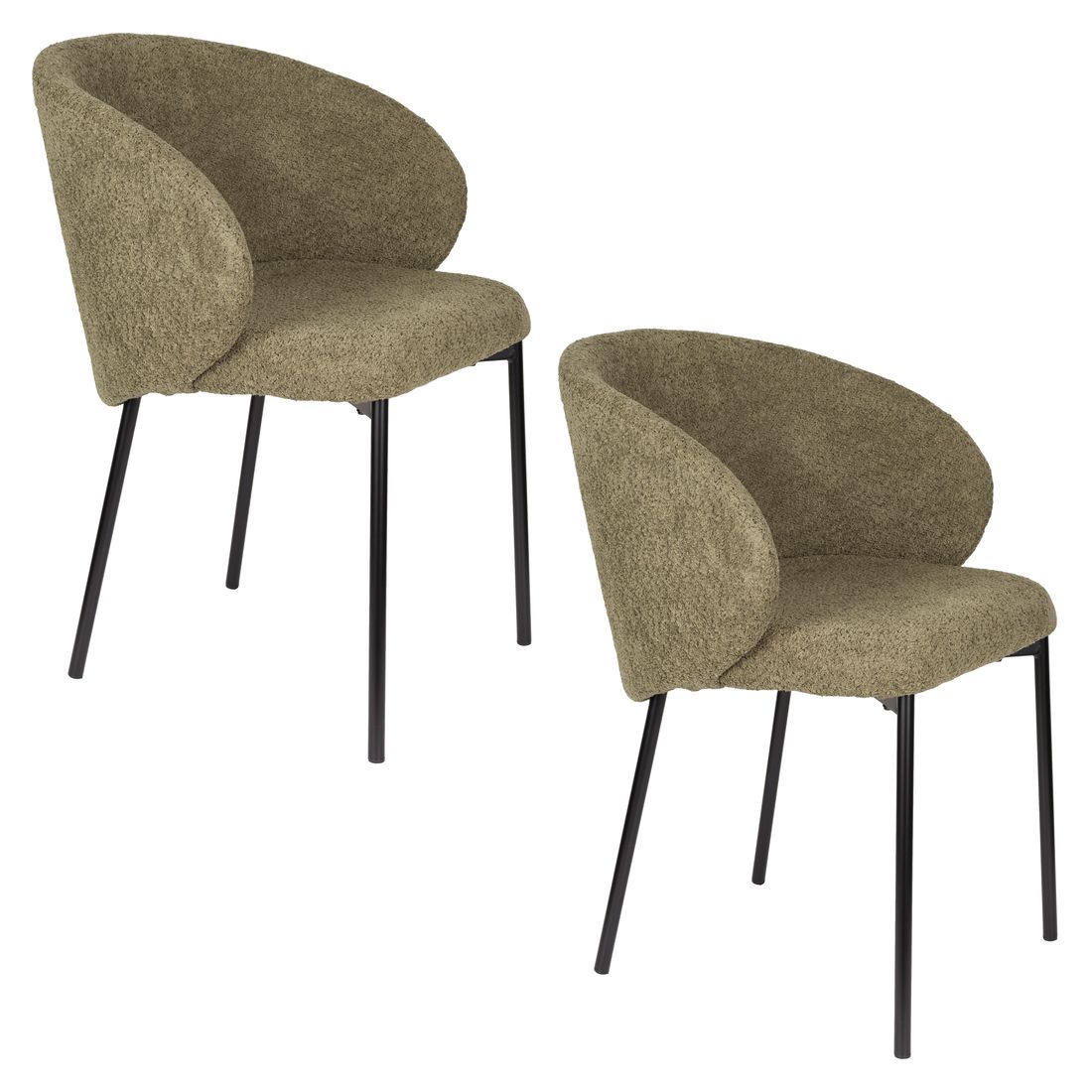 White Label Living Eetkamerstoel Ayle Moss Groen - KwaliteitWonen.nl