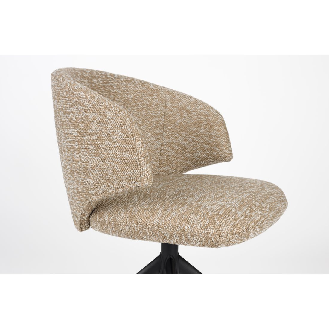 White Label Living Eetkamerstoel Balado Draaibaar Bruin Beige - KwaliteitWonen.nl