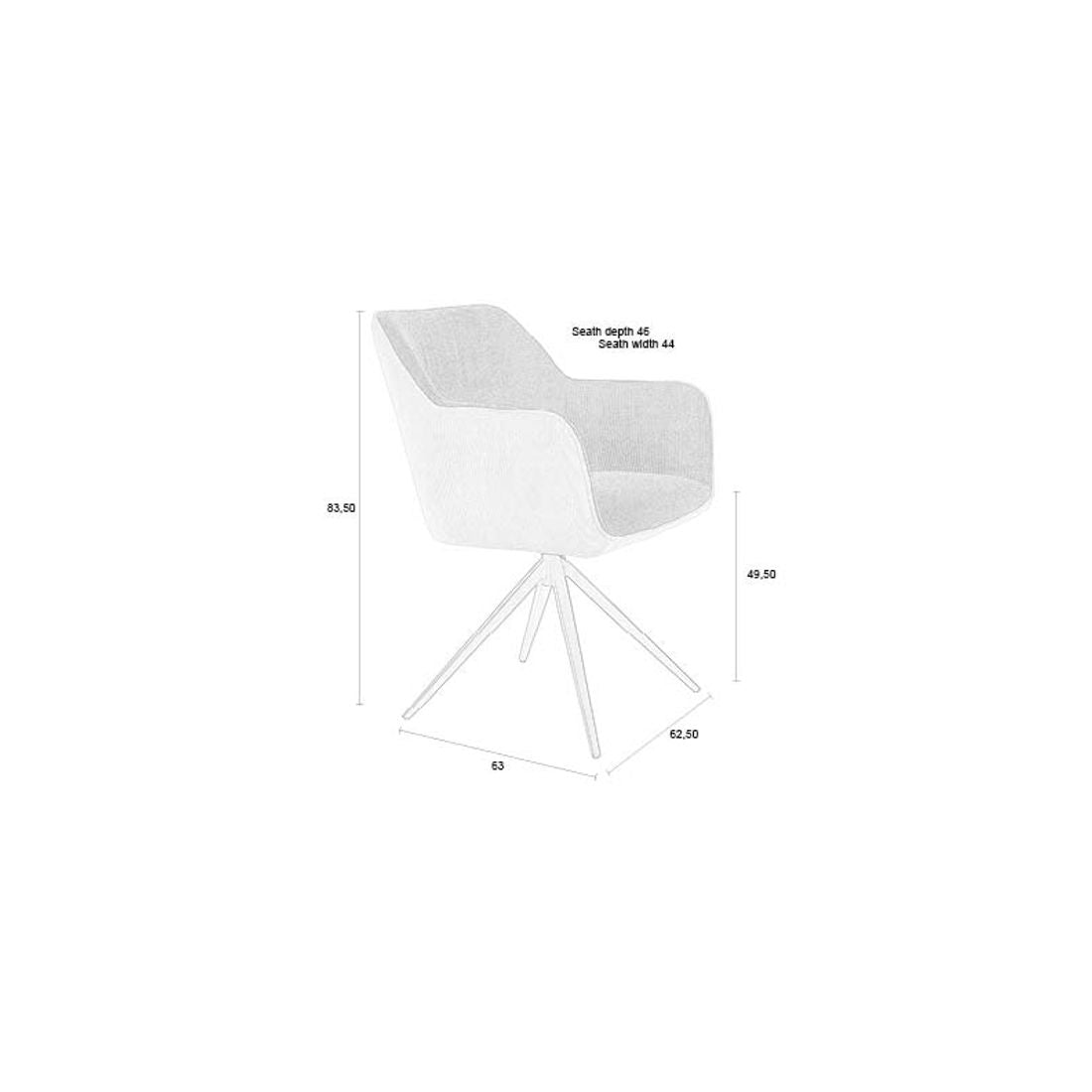 White Label Living Eetkamerstoel Daley Beige / Bruin - KwaliteitWonen.nl