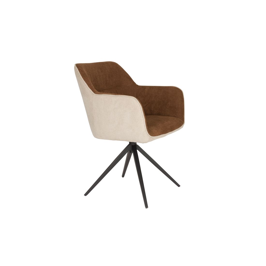 White Label Living Eetkamerstoel Daley Beige / Bruin - KwaliteitWonen.nl