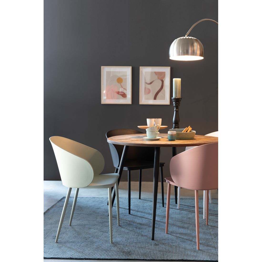 White Label Living Eetkamerstoel Gigi Groen - KwaliteitWonen.nl