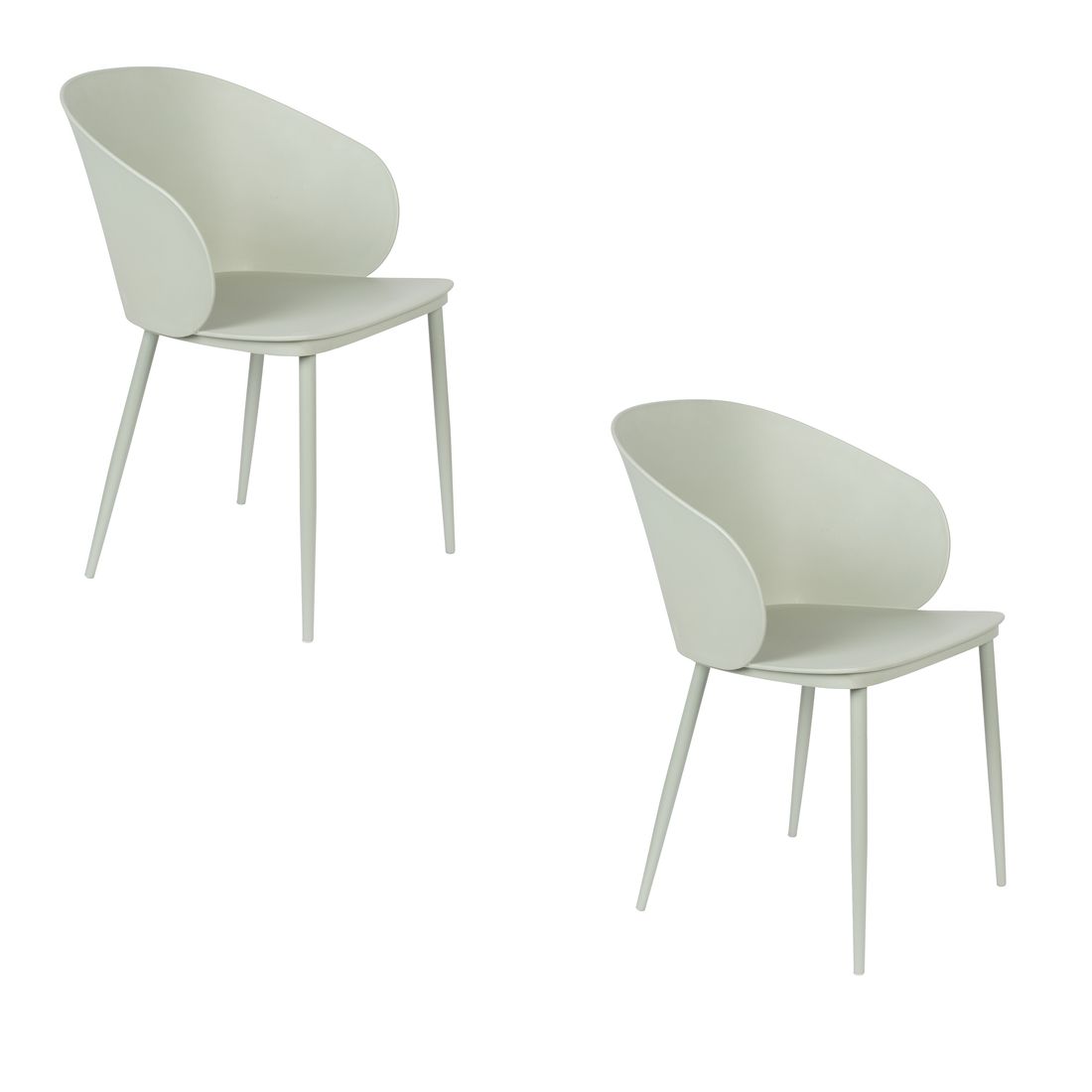 White Label Living Eetkamerstoel Gigi Groen - KwaliteitWonen.nl