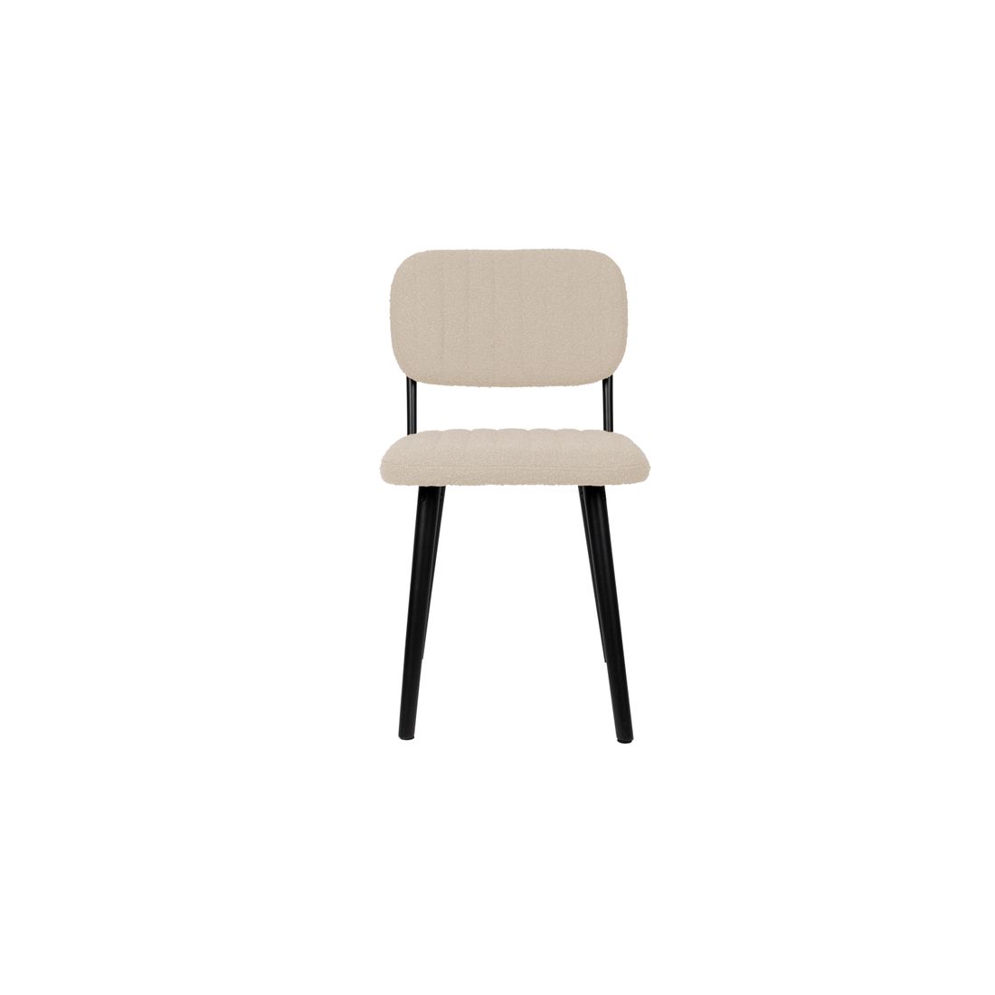 White Label Living Eetkamerstoel Jake Bouclé Wit - KwaliteitWonen.nl