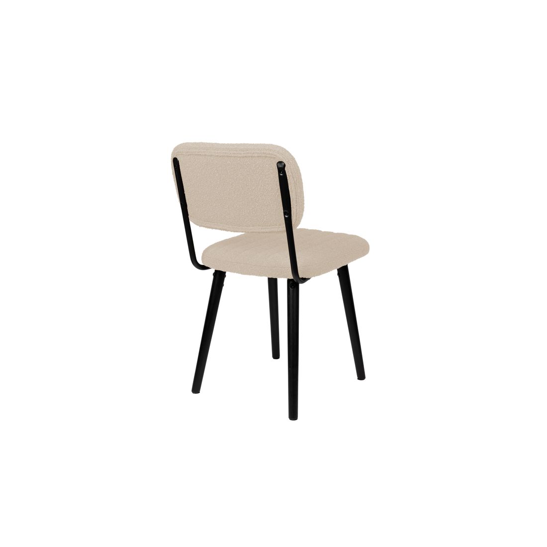 White Label Living Eetkamerstoel Jake Bouclé Wit - KwaliteitWonen.nl