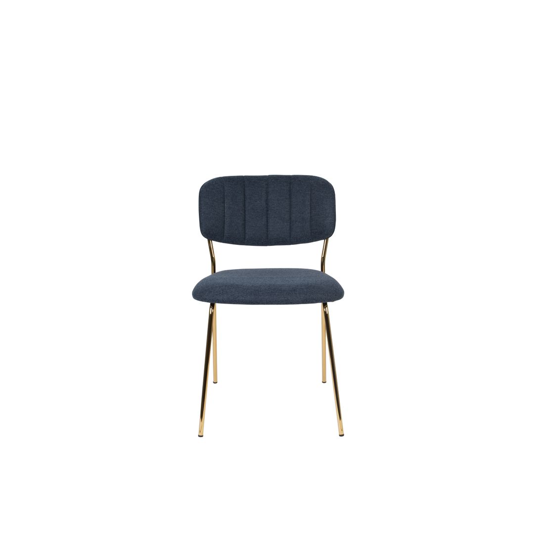 White Label Living Eetkamerstoel Jolien Goud Donkerblauw - KwaliteitWonen.nl