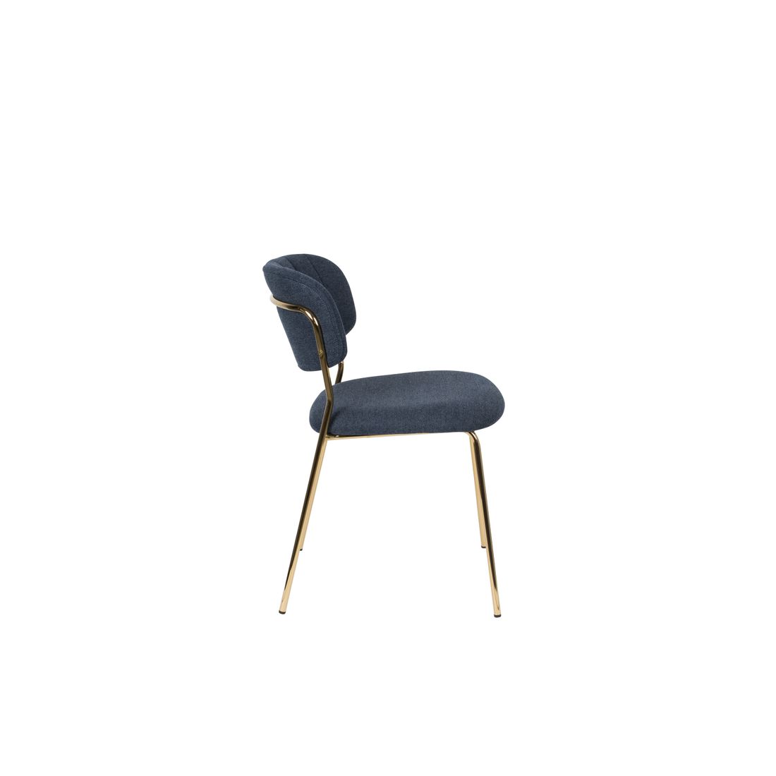 White Label Living Eetkamerstoel Jolien Goud Donkerblauw - KwaliteitWonen.nl