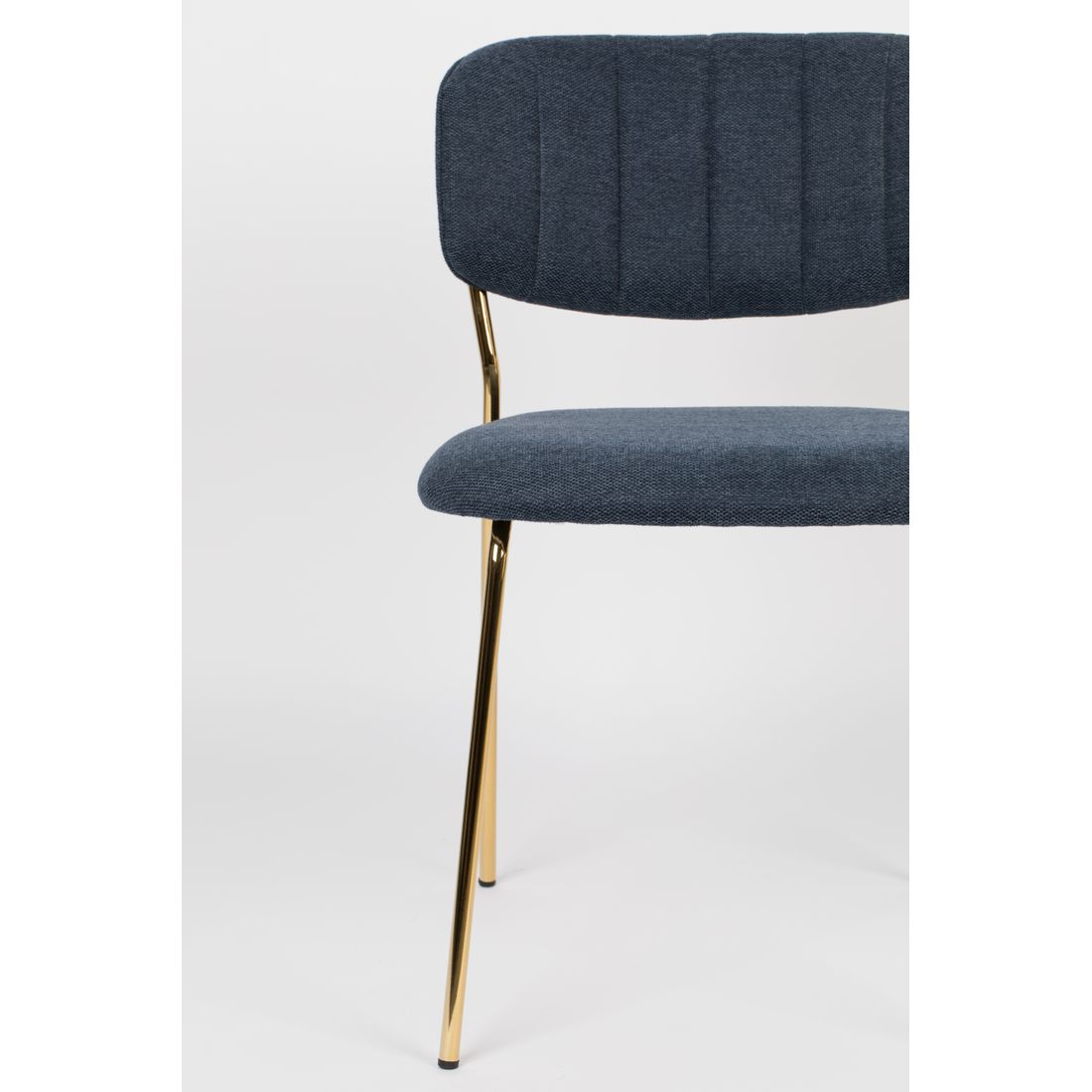 White Label Living Eetkamerstoel Jolien Goud Donkerblauw - KwaliteitWonen.nl