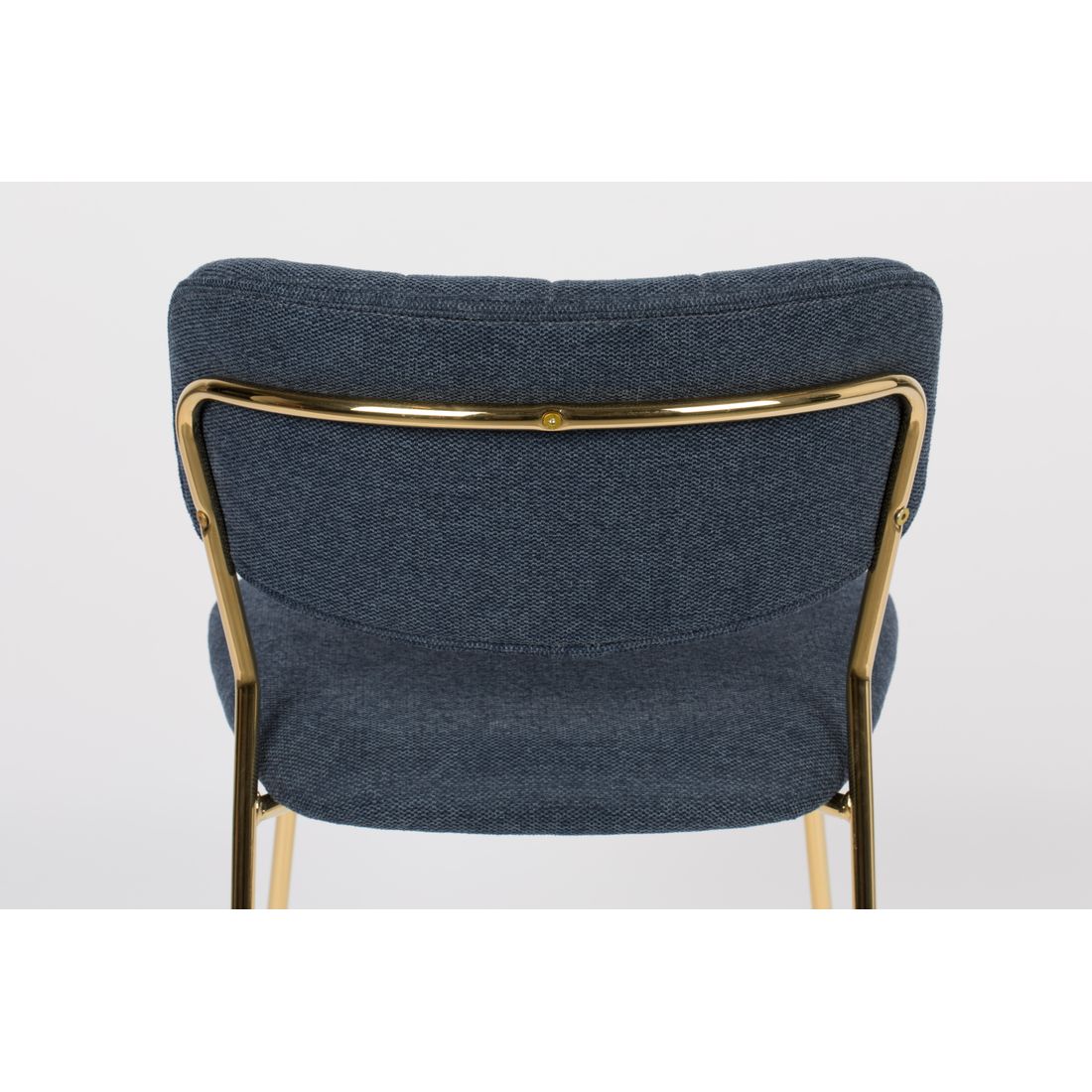 White Label Living Eetkamerstoel Jolien Goud Donkerblauw - KwaliteitWonen.nl