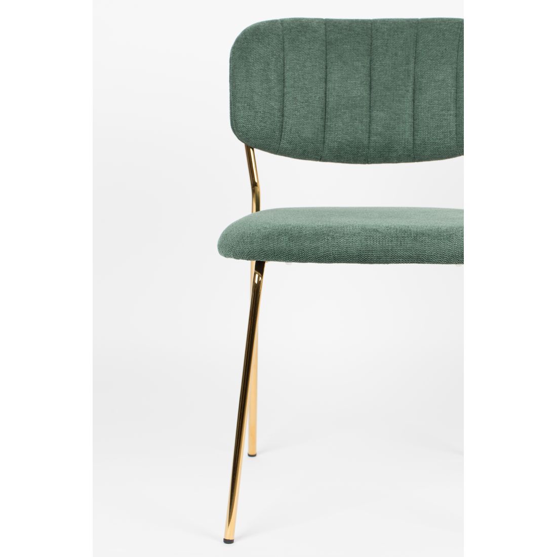 White Label Living Eetkamerstoel Jolien Goud Donkergroen - KwaliteitWonen.nl