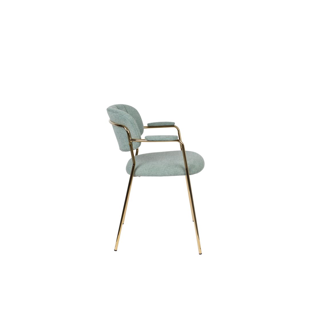White Label Living Eetkamerstoel Jolien Goud Groen - KwaliteitWonen.nl