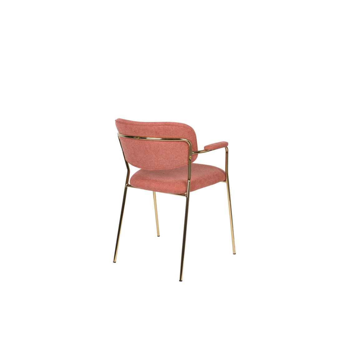 White Label Living Eetkamerstoel Jolien Goud Roze - KwaliteitWonen.nl