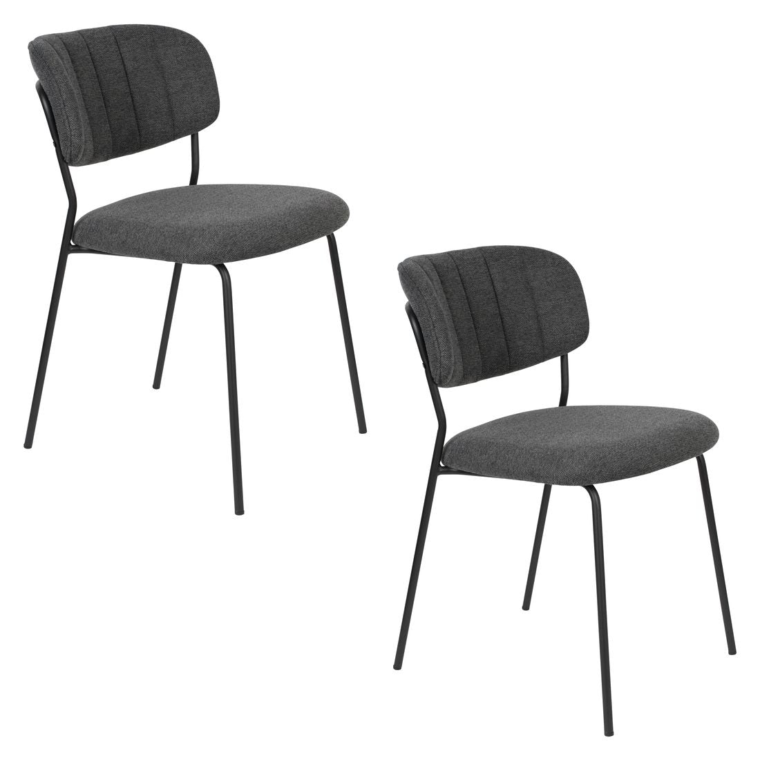 White Label Living Eetkamerstoel Jolien Zwart / Donkergrijs - KwaliteitWonen.nl