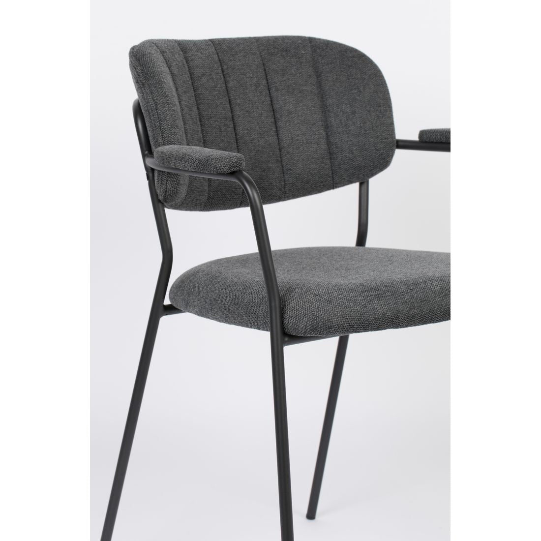 White Label Living Eetkamerstoel Jolien Zwart Donkergrijs - KwaliteitWonen.nl