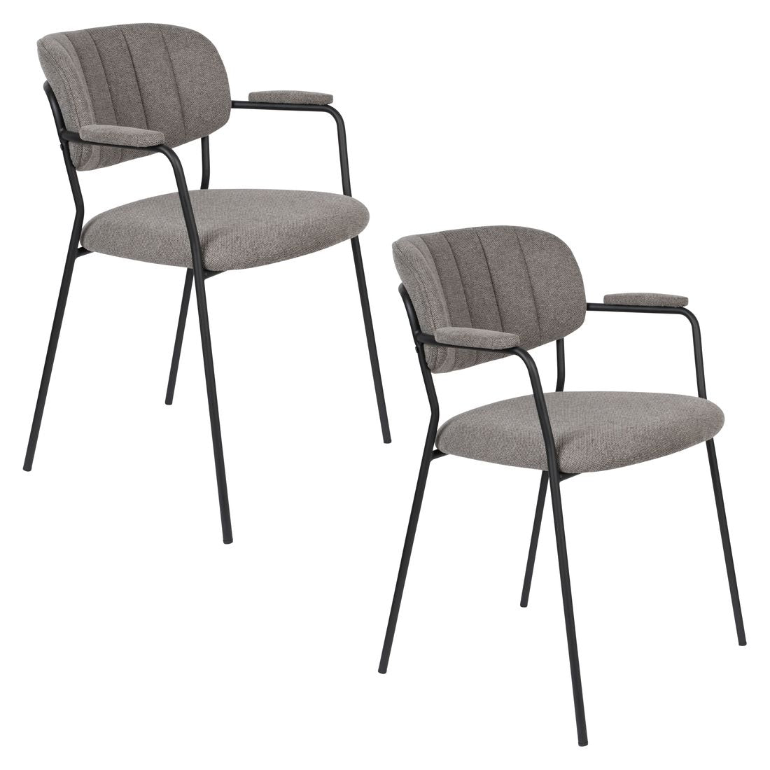 White Label Living Eetkamerstoel Jolien Zwart Grijs - KwaliteitWonen.nl