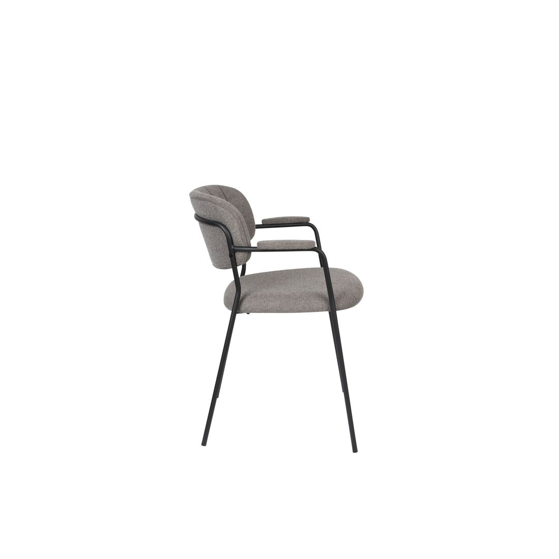 White Label Living Eetkamerstoel Jolien Zwart Grijs - KwaliteitWonen.nl
