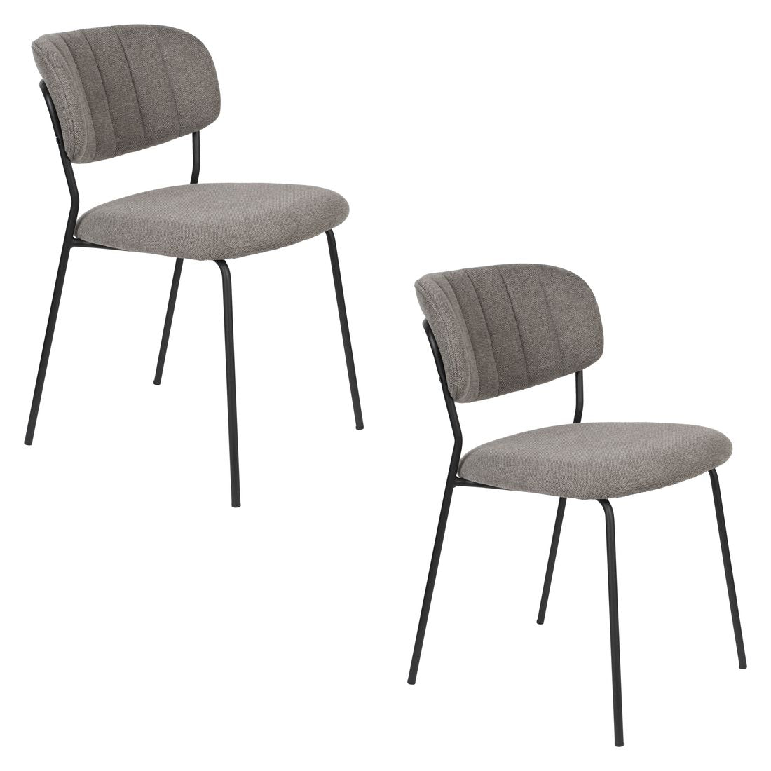 White Label Living Eetkamerstoel Jolien Zwart/Grijs - KwaliteitWonen.nl