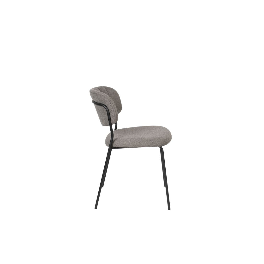 White Label Living Eetkamerstoel Jolien Zwart/Grijs - KwaliteitWonen.nl