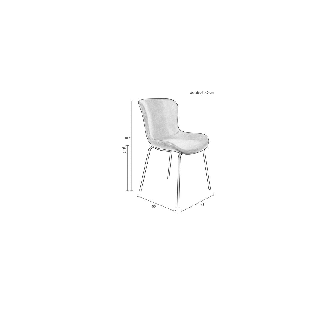 White Label Living Eetkamerstoel Junzo Rib Groen - KwaliteitWonen.nl