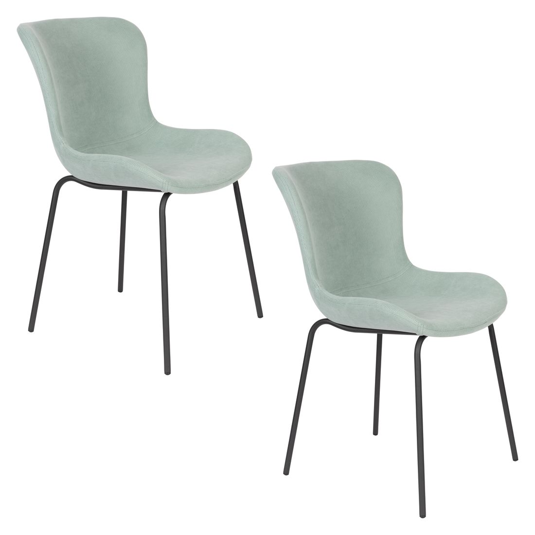 White Label Living Eetkamerstoel Junzo Rib Groen - KwaliteitWonen.nl