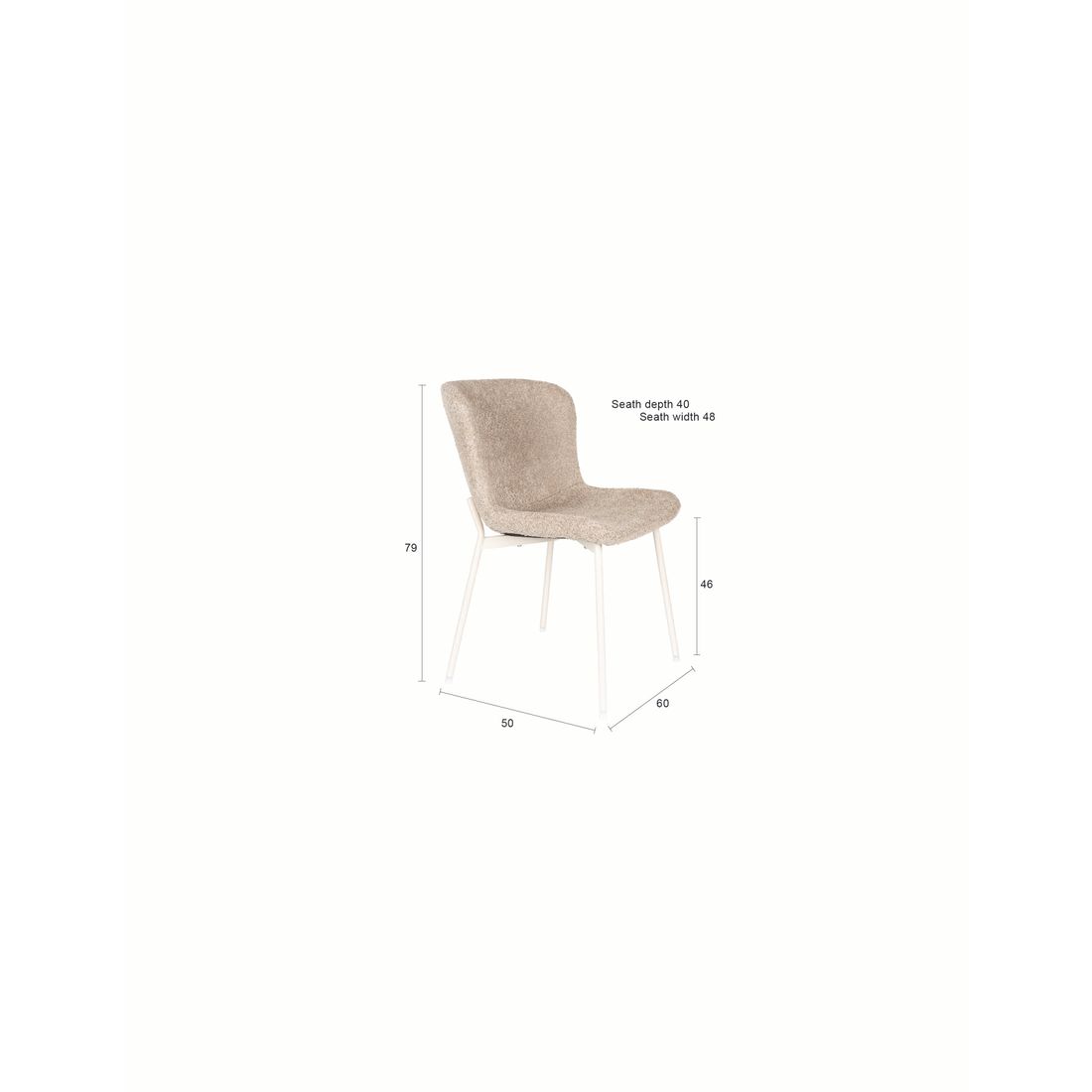 White Label Living Eetkamerstoel Marion Breige - KwaliteitWonen.nl